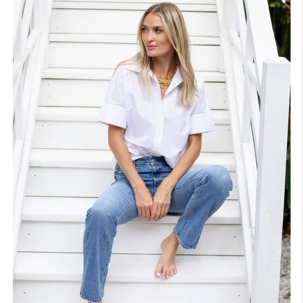 NWT Julia Amory Antibes White Women's Button Down Size Small